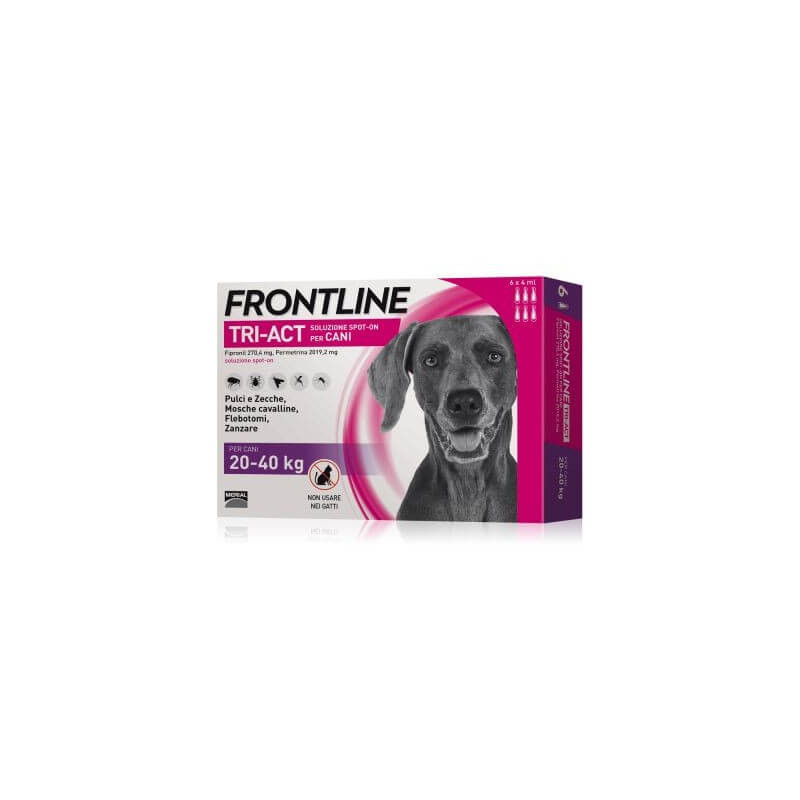 Frontline tri-act 20-40 kg 6 pipettes...