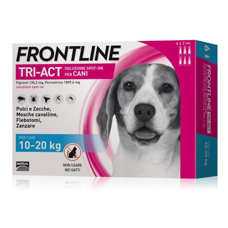 Frontline tri-act 10-20 kg 6 pipettes...