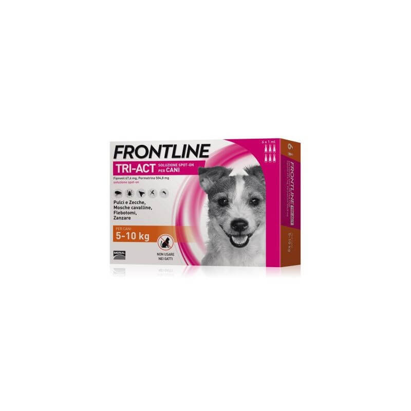 Frontline tri-act 5-10 kg 6 pipettes...