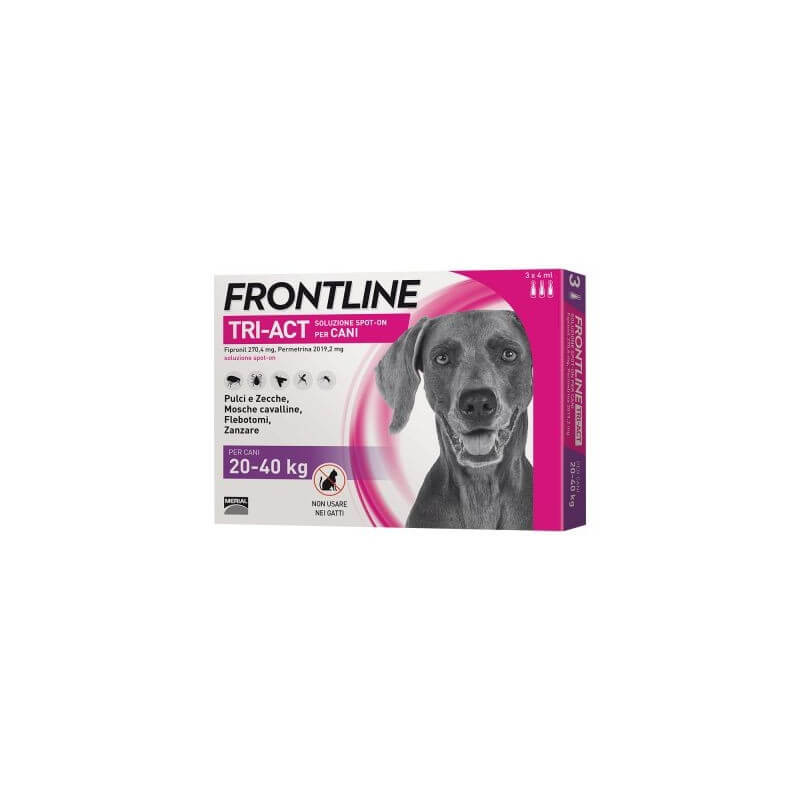 Frontline tri-act 20-40 kg 3 pipettes...