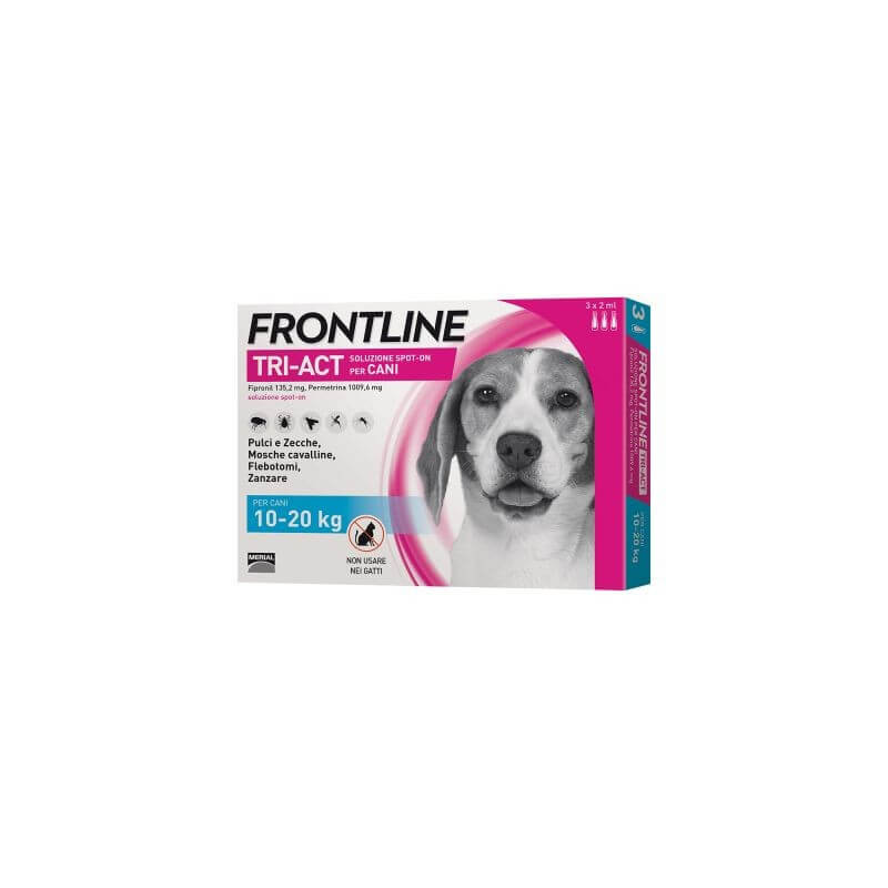 Frontline tri-act 10-20 kg 3 pipettes...