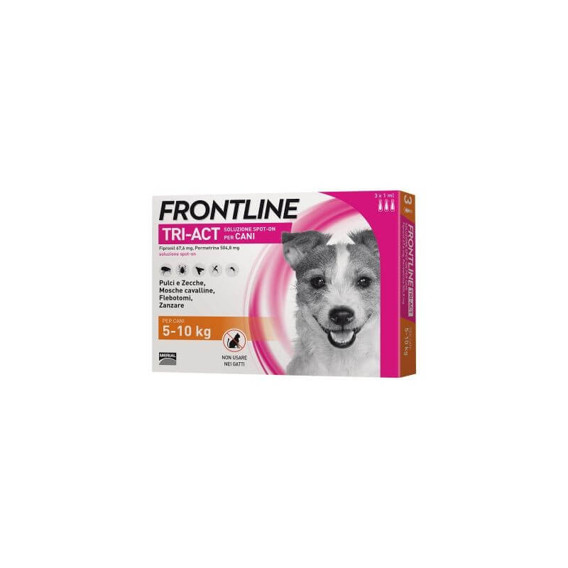 Frontline tri-act 5-10 kg 3 pipettes...